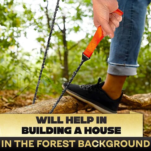High Limb Rope Saw for Trees – 25.5″ Pocket Chainsaw for Camping, Hiking & Survival Gear, Stainless Steel Hand Cable Saw with Bi-Directional 11 Teeth for Cutting Branches – Compact Folding Storage Bag in Saudi Arabia