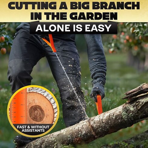 High Limb Rope Saw for Trees – 25.5″ Pocket Chainsaw for Camping, Hiking & Survival Gear, Stainless Steel Hand Cable Saw with Bi-Directional 11 Teeth for Cutting Branches – Compact Folding Storage Bag in Saudi Arabia