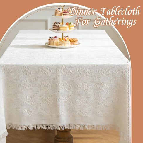 YEXEXINM Extra Large Outdoor Picnic Blanket 118" x 71" Oversize Woven Cotton Yarn Beach Blanket with Fringe, Machine Washable Portable Blanket for Camping, Beach, Park, Fits 6 to 9 Adults (White) in Saudi Arabia
