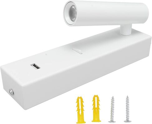مصباح قراءة مثبت على الحائط من Focket، دوران 350 درجة USB 5V 2A مخرج سبائك الألومنيوم، ضوء اللوح الأمامي مع سهولة التركيب لغرفة نوم السرير (دافئ) in Saudi Arabia