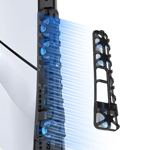 ECHZOVE NEW PS Slim Cooling Fan، محطة تبريد P5 Slim الجديدة المتوافقة مع أحدث إصدار P5 Slim Digital Edition / P5 Ultra HD مع 3 مراوح تبريد وUSB 3.0 in Saudi Arabia