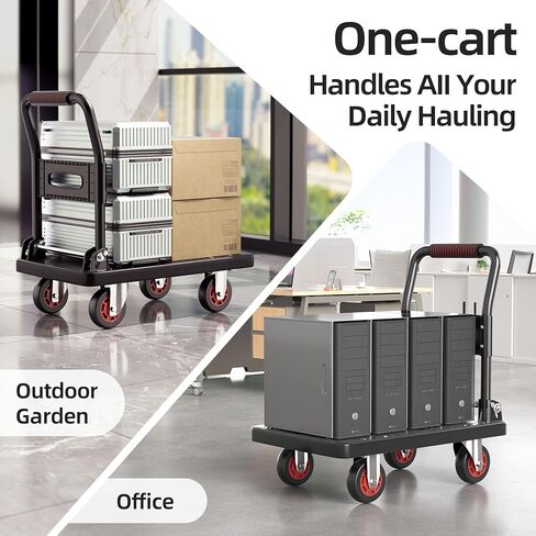 Foldable Push Cart Platform Cart,Moving Platform Hand Truck,Foldable for Easy Storage and 360 Degree Swivel Silent Wheel (980LBS) in Saudi Arabia