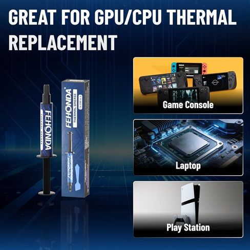 8g Thermal Paste, 14.8W/Mk Thermal Paste CPU, Ultra-Low Thermal Resistance, Easy & Safe Application, Non-Drying, Pasta Termica para PC Gamer/PS4/PS5/GPU/Laptop/Consoles/Processor in Kuwait