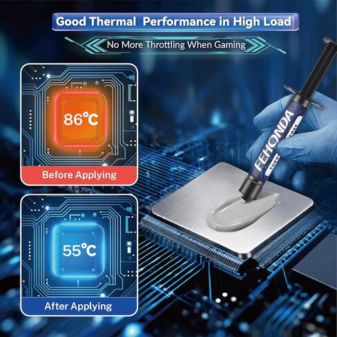 8g Thermal Paste, 14.8W/Mk Thermal Paste CPU, Ultra-Low Thermal Resistance, Easy & Safe Application, Non-Drying, Pasta Termica para PC Gamer/PS4/PS5/GPU/Laptop/Consoles/Processor in Kuwait