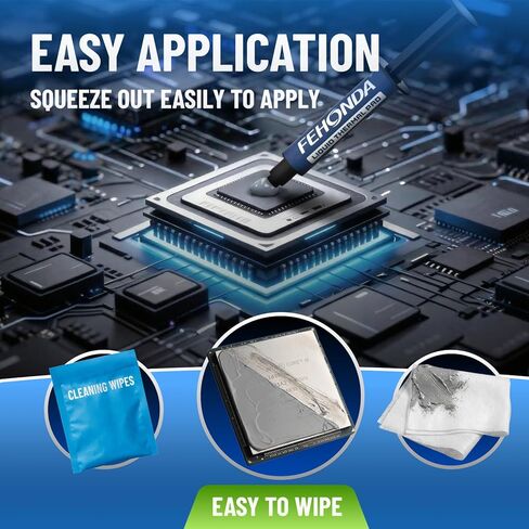 8g Thermal Paste, 14.8W/Mk Thermal Paste CPU, Ultra-Low Thermal Resistance, Easy & Safe Application, Non-Drying, Pasta Termica para PC Gamer/PS4/PS5/GPU/Laptop/Consoles/Processor in Kuwait