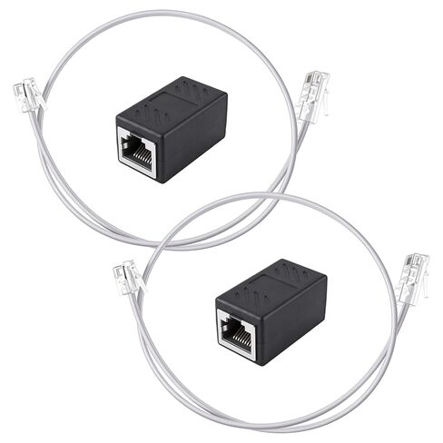 2 قطعة مقبس الهاتف إلى محول كابل إيثرنت، RJ45 أنثى إلى RJ11، RJ11 إلى RJ45 محول ذكر لخدمة الهاتف الثابت in Saudi Arabia