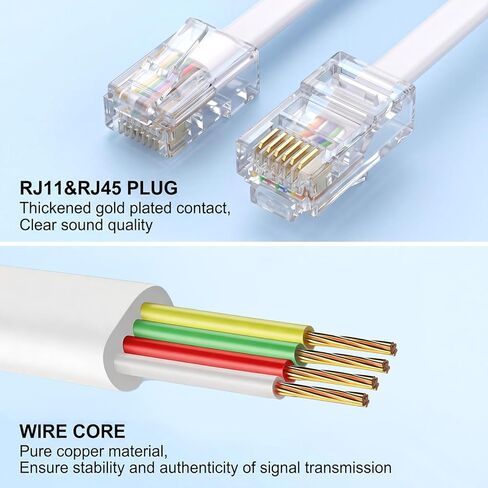 2 قطعة مقبس الهاتف إلى محول كابل إيثرنت، RJ45 أنثى إلى RJ11، RJ11 إلى RJ45 محول ذكر لخدمة الهاتف الثابت in Saudi Arabia