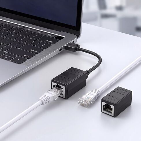 2 قطعة مقبس الهاتف إلى محول كابل إيثرنت، RJ45 أنثى إلى RJ11، RJ11 إلى RJ45 محول ذكر لخدمة الهاتف الثابت in Saudi Arabia