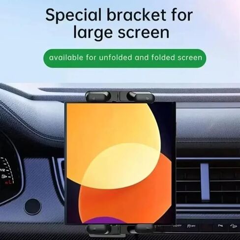 Car Air Vent Stand Universal Holder Mount Compatible with 7" - 12.9" Tablets iPad,4" - 7" Folding Screen/Straight Panel Phone (Black) in Saudi Arabia