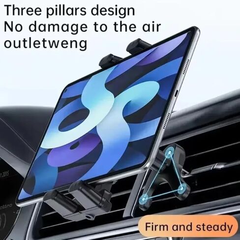 Car Air Vent Stand Universal Holder Mount Compatible with 7" - 12.9" Tablets iPad,4" - 7" Folding Screen/Straight Panel Phone (Black) in Saudi Arabia