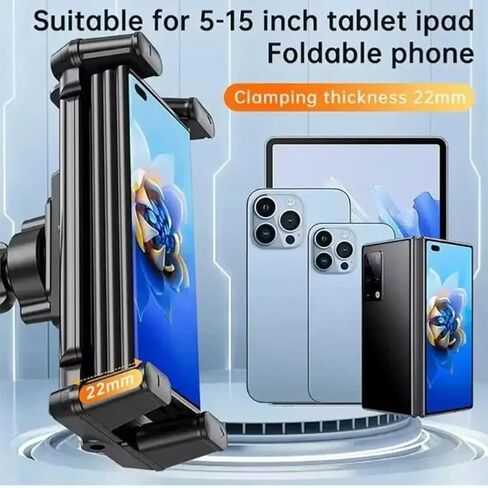 Car Air Vent Stand Universal Holder Mount Compatible with 7" - 12.9" Tablets iPad,4" - 7" Folding Screen/Straight Panel Phone (Black) in Saudi Arabia