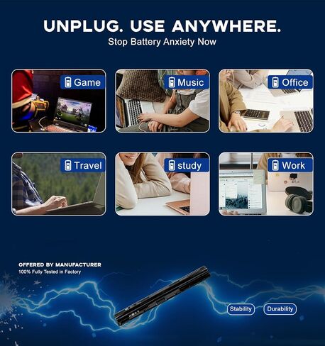 استبدال بطارية M5Y1K لجهاز Dell Inspiro 17 5000 Series 5755 5756 5758 5759، بطارية ليثيوم أيون قابلة لإعادة الشحن 4 خلايا بقدرة 3000 مللي أمبير في الساعة، متوافقة مع m5y1k، GXVJ3‌، ‌6YFVW، P28E، W6D4J‌، WKRJ2‌ in Kuwait