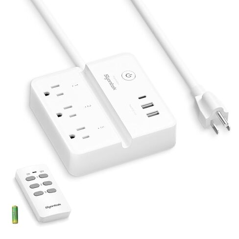 syantek قطاع الطاقة للتحكم عن بعد مع 3 USB قطاع الطاقة حامية مع 3 منافذ التحكم RF، سلك تمديد 5ft، منفذ التحكم عن بعد 15A / 1875W للأجهزة المنزلية ومحطات العمل in Kuwait