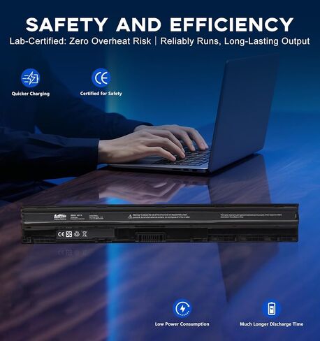 استبدال بطارية M5Y1K لجهاز Dell Inspiro 17 5000 Series 5755 5756 5758 5759، بطارية ليثيوم أيون قابلة لإعادة الشحن 4 خلايا بقدرة 3000 مللي أمبير في الساعة، متوافقة مع m5y1k، GXVJ3‌، ‌6YFVW، P28E، W6D4J‌، WKRJ2‌ in Kuwait