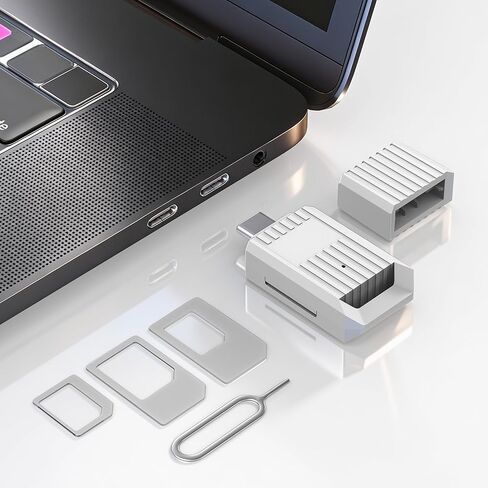 قارئ بطاقة SIM USB-C - يتضمن مجموعة محولات بطاقة SIM القياسية/الميكرو/نانو ودبوس إخراج - محول بطاقة SIM USB C إلى Sim للنسخ الاحتياطي وتحرير وإضافة الرسائل/جهات الاتصال وقراءتها - محولات SIM لنظام التشغيل Windows in Saudi Arabia