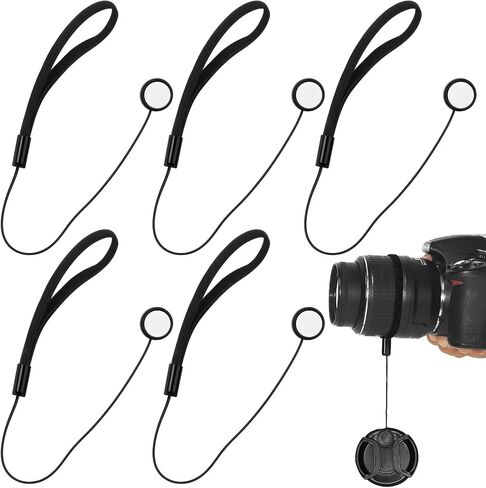 5PCS Camera Lens Cap Tether, Universal Lens Cap Leash & Keeper/Elastic String Holder Compatible with DSLR Lenses, Lens Cap Security Strap Fits All SLR Mirrorless Camera Lenses Cap in Saudi Arabia