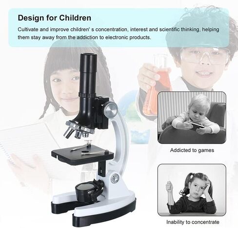 Microscope Accessories Kit HM1200 High Definition Professional Metal Trinocular Microscope Magnifier 100X-1200X Large Eyepiece Microscope Slides in Saudi Arabia