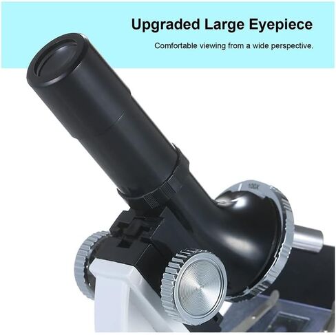 مجموعة ملحقات المجهر HM1200 عالية الوضوح احترافية معدنية ثلاثية العينيات المجهر المكبر 100X-1200X شرائح المجهر الكبيرة للعدسة in Saudi Arabia