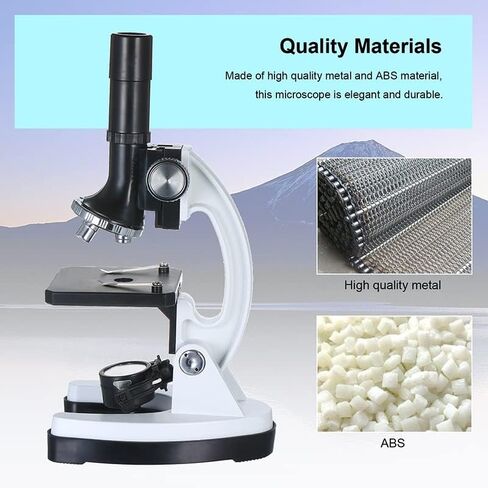 مجموعة ملحقات المجهر HM1200 عالية الوضوح احترافية معدنية ثلاثية العينيات المجهر المكبر 100X-1200X شرائح المجهر الكبيرة للعدسة in Saudi Arabia