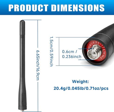 هوائي KRA-26 VHF لكينوود، هوائي بديل SMA-أنثى 136-174 ميجاهرتز لـ NX-200 NX-5200 TK-2170 TK-2160 TK-5210 TK-2312 TK-2200 بديل هوائي لاسلكي (عبوتان) in Kuwait