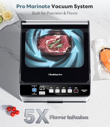 DualCore CVS101 Chamber Vacuum Sealer للسوائل والفيديو، مناطق فراغ مزدوجة 6 لتر ومشبك حقيبة عريض جدًا، مضخة جافة ثنائية النواة بقدرة 230 وات × 4، آلة تغليف المواد الغذائية من الدرجة التجارية للاستخدام المنزلي in Kuwait