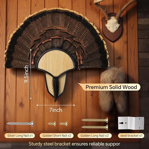 Chumia 1 Pack Turkey Fan Mount Kit, Turkey Tail Beard Mounting Kit Durable Easy to Assemble with Hardware for Hunting Display Hunter Gifts in Saudi Arabia