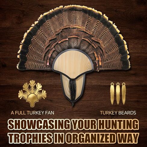 Chumia 1 Pack Turkey Fan Mount Kit, Turkey Tail Beard Mounting Kit Durable Easy to Assemble with Hardware for Hunting Display Hunter Gifts in Saudi Arabia