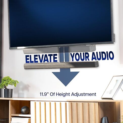 حامل تلفزيون VIVO Universal Soundbar لشاشات من 32 إلى 100 بوصة، تعديل الارتفاع والعمق، نطاق VESA واسع، أسود، Mount-ASM1 in Saudi Arabia