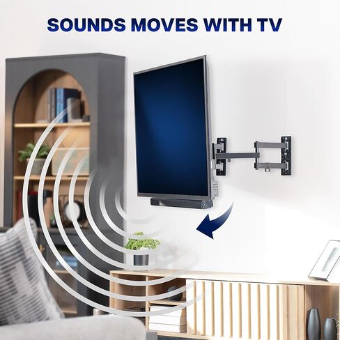 حامل تلفزيون VIVO Universal Soundbar لشاشات من 32 إلى 100 بوصة، تعديل الارتفاع والعمق، نطاق VESA واسع، أسود، Mount-ASM1 in Saudi Arabia