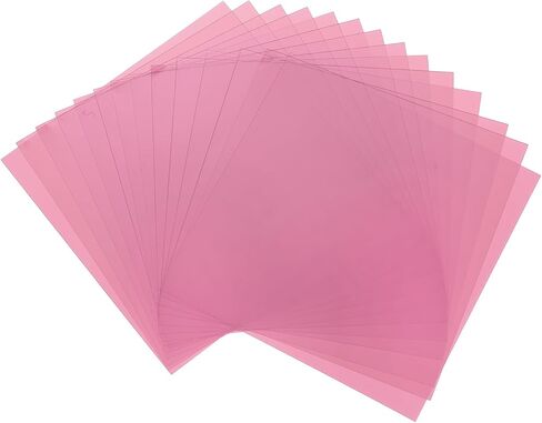 MECCANIXITY 14 Pcs Colored Plastic Sheets, Transparent Amber Film Color Correction Gel Light Filter Waterproof 2 x 2 Sheet for DIY Crafts, LED Lighting, Photo (Pink) in Saudi Arabia