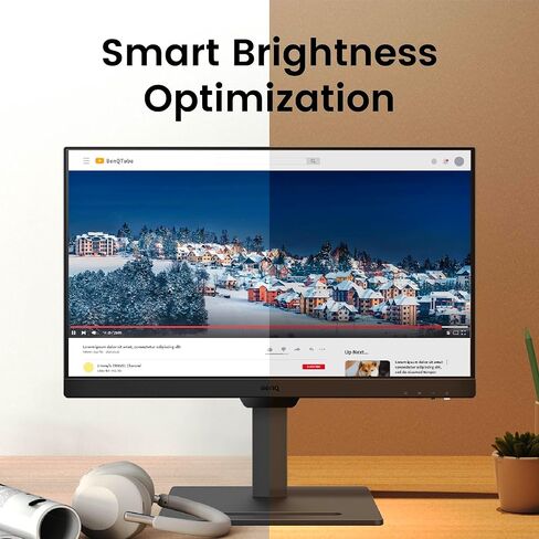 BenQ GW2490T Computer Monitor 24" 100Hz FHD 1920x1080p | IPS | Eye-Care Tech | Low Blue Light | Anti-Glare | Adaptive Brightness | Height and Tilt Adjustable | Built-in Speakers | DisplayPort | HDMI in Saudi Arabia