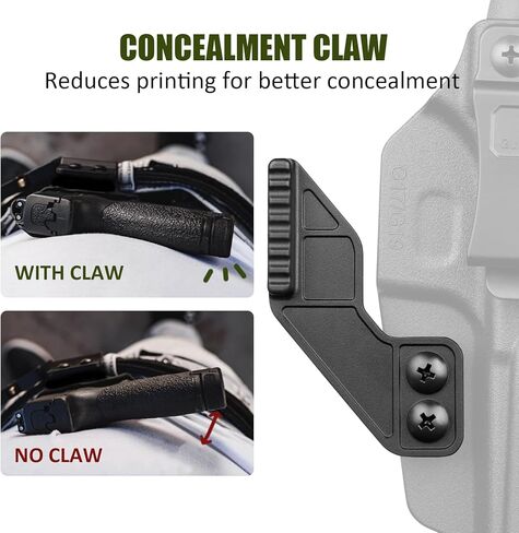 GUN & FLOWER IWB Holster with Claw | Fits for Glock 17 19 19X 34 44 45(Gen 1-6)/ MOS & Ruger RXM & Glock 32 (Gen 3-4) | Optic Cut | Inside Waistband Carry | Right-Hand in Saudi Arabia