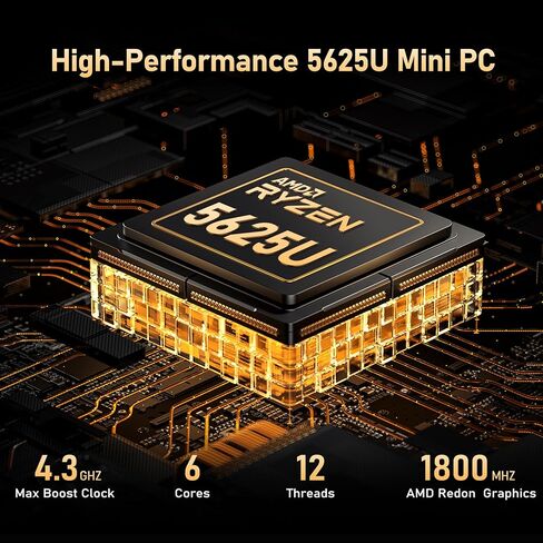 كمبيوتر صغير Beelink SER5 PRO، AMD Ryzen 5 5625U (6C/12T، حتى 4.3 جيجا هرتز)، 16 جيجا DDR4 500 جيجا SSD، كمبيوتر صغير يدعم 2.5G LAN/شاشة عرض ثلاثية/USB3.2/WiFi6/BT5.4 كمبيوتر مكتبي صغير للمنزل/المكتب in Saudi Arabia