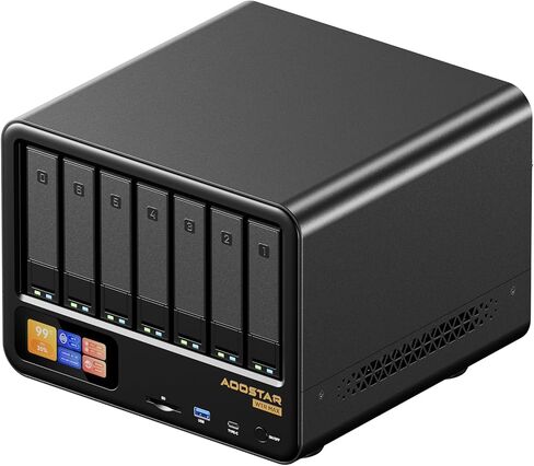 AOOSTAR WTR MAX 6+5 Bays Desktop NAS Barebone، وحدة المعالجة المركزية AMD R7 8845HS، 2 * 10 جيجابايت SFP + منافذ LAN، منفذ USB4 ومنفذ Oculink، يدعم ذاكرة الوصول العشوائي ECC، 2 * فتحات DDR5 5600 ميجا هرتز، 5 * فتحات M.2 NVME in Saudi Arabia