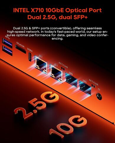 AOOSTAR WTR MAX 6+5 Bays Desktop NAS Barebone، وحدة المعالجة المركزية AMD R7 8845HS، 2 * 10 جيجابايت SFP + منافذ LAN، منفذ USB4 ومنفذ Oculink، يدعم ذاكرة الوصول العشوائي ECC، 2 * فتحات DDR5 5600 ميجا هرتز، 5 * فتحات M.2 NVME in Saudi Arabia