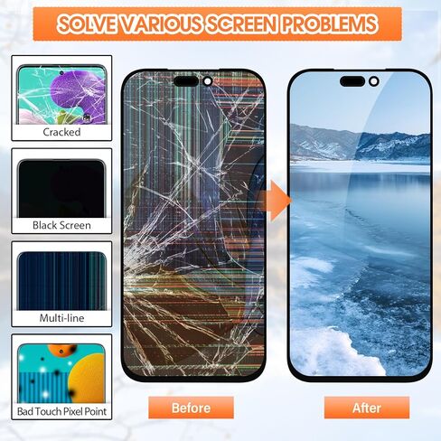 شاشة Incell لهاتف iPhone 17 Pro Max استبدال شاشة iPhone 17 Pro Max LCD A3526، A3257، A3527، A3525 أجزاء إصلاح مجموعة محول الأرقام بشاشة تعمل باللمس ثلاثية الأبعاد (أسود بدون إطار) in Saudi Arabia