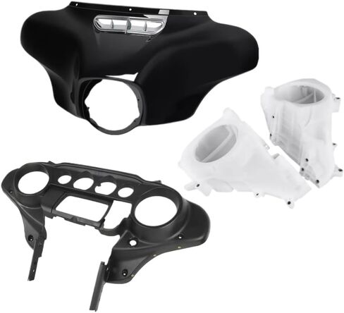 Hoping Motorcycle Batwing Inner Outer Fairing Speakers Cover Compatible with Touring Street 2014 2024(Black Fairing Vent) in Saudi Arabia