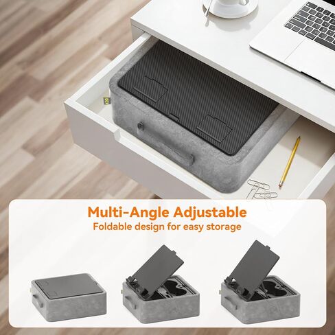 KDD 5 in 1 Tablet Pillow Holder, Foldable Book Stand for Reading with Storage Tray, Pen Slot and 2 Cup Holders, Adjustable iPad Stand for Lap, Bed, Desk and Couch Compatible with Tablet and Book in Saudi Arabia