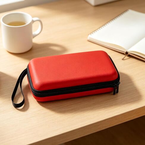 حقيبة تخزين لأجهزة 3DS، 3DS، 2DS XL، DSi، DS Lite، حافظة حمل واقية مقاومة للماء مع حزام معصم قابل للفصل (أحمر) in Kuwait