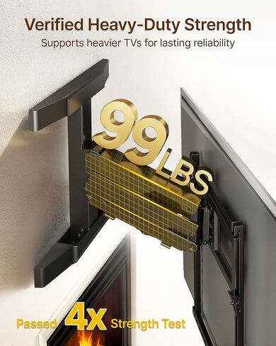 monTEK Fireplace Pull Down TV Mount for 43-86 Inch TVs Up to 99lbs, Swivel & Leveling Drop Down TV Mount, Pull Down TV Mount Over Fireplace with Padded Handle Bar, Max VESA 600x400mm in Saudi Arabia