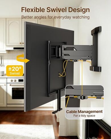 monTEK Fireplace Pull Down TV Mount for 43-86 Inch TVs Up to 99lbs, Swivel & Leveling Drop Down TV Mount, Pull Down TV Mount Over Fireplace with Padded Handle Bar, Max VESA 600x400mm in Saudi Arabia