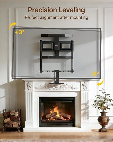 monTEK Fireplace Pull Down TV Mount for 43-86 Inch TVs Up to 99lbs, Swivel & Leveling Drop Down TV Mount, Pull Down TV Mount Over Fireplace with Padded Handle Bar, Max VESA 600x400mm in Saudi Arabia