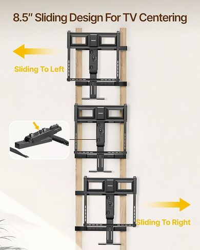 monTEK Fireplace Pull Down TV Mount for 43-86 Inch TVs Up to 99lbs, Swivel & Leveling Drop Down TV Mount, Pull Down TV Mount Over Fireplace with Padded Handle Bar, Max VESA 600x400mm in Saudi Arabia