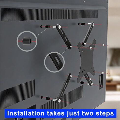 مجموعة محول تركيب VESA، موسع حامل التلفزيون العالمي يحول 200x200 إلى 400x400 و300x300 مم، لوح فولاذي عالي التحمل لشاشات 32-55 بوصة، سعة 66 رطلاً in Kuwait
