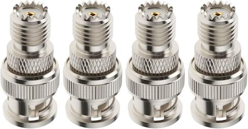 4 Pcs RF Equipment Coaxial Cable Adapter Mini UHF Female to BNC Male Fit for Walkie Talkies Signal Testers Antenna Systems in Saudi Arabia