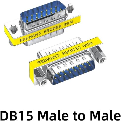 2 حزمة Rs232 كابل تسلسلي 15 دبوس DB15 ذكر إلى ذكر مبدل الجنس مقرنة محول موصل in Saudi Arabia