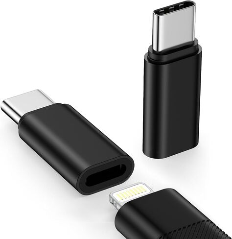 محول USB C إلى Lightning [معتمد من Apple MFi] لهاتف iPhone 17e/17/Air/17 Pro/17 Pro Max/16e/16 15 Pro Max Plus، 2 حزمة من محول Lightning إلى USB-C للشحن السريع ومزامنة البيانات، وليس لسماعات الرأس/الصوت/OTG in Saudi Arabia