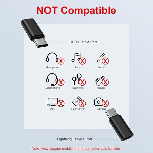 محول USB C إلى Lightning [معتمد من Apple MFi] لهاتف iPhone 17e/17/Air/17 Pro/17 Pro Max/16e/16 15 Pro Max Plus، 2 حزمة من محول Lightning إلى USB-C للشحن السريع ومزامنة البيانات، وليس لسماعات الرأس/الصوت/OTG in Saudi Arabia