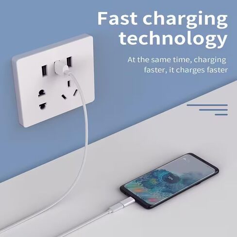 قطعتان من محول Lightning Female إلى USB C Male، مناسب فقط للشحن ونقل البيانات، أبيض in Saudi Arabia