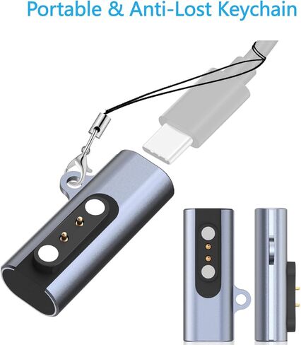 شاحن عالمي مغناطيسي 2 دبوس للساعة الذكية، محول شحن USB من النوع C إلى 2 دبوس لـ VeryFit Da Fit Letsfit Willful YAMAY Uwatch وجميع الساعات الذكية مقاس 2.54 مم - 2.84 مم [موديل A&B، مقاس واحد] in Kuwait